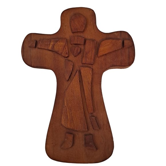 Handmade Other - Vintage Wood Cross With Cut Out Jesus Handmade